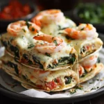 Creamy Shrimp and Spinach Tortilla Stacks With Melty Mozzarella