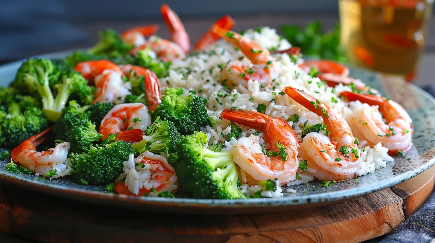 Garlic Butter Shrimp and Broccoli Rice
