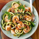 Ginger Soy Zucchini Noodles With Shrimp