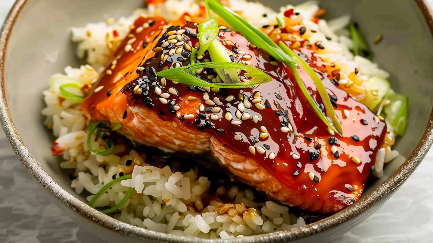 Gochujang Salmon With Pandan Rice