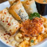 Lobster Bisque Mac and Cheese Egg Roll Bites