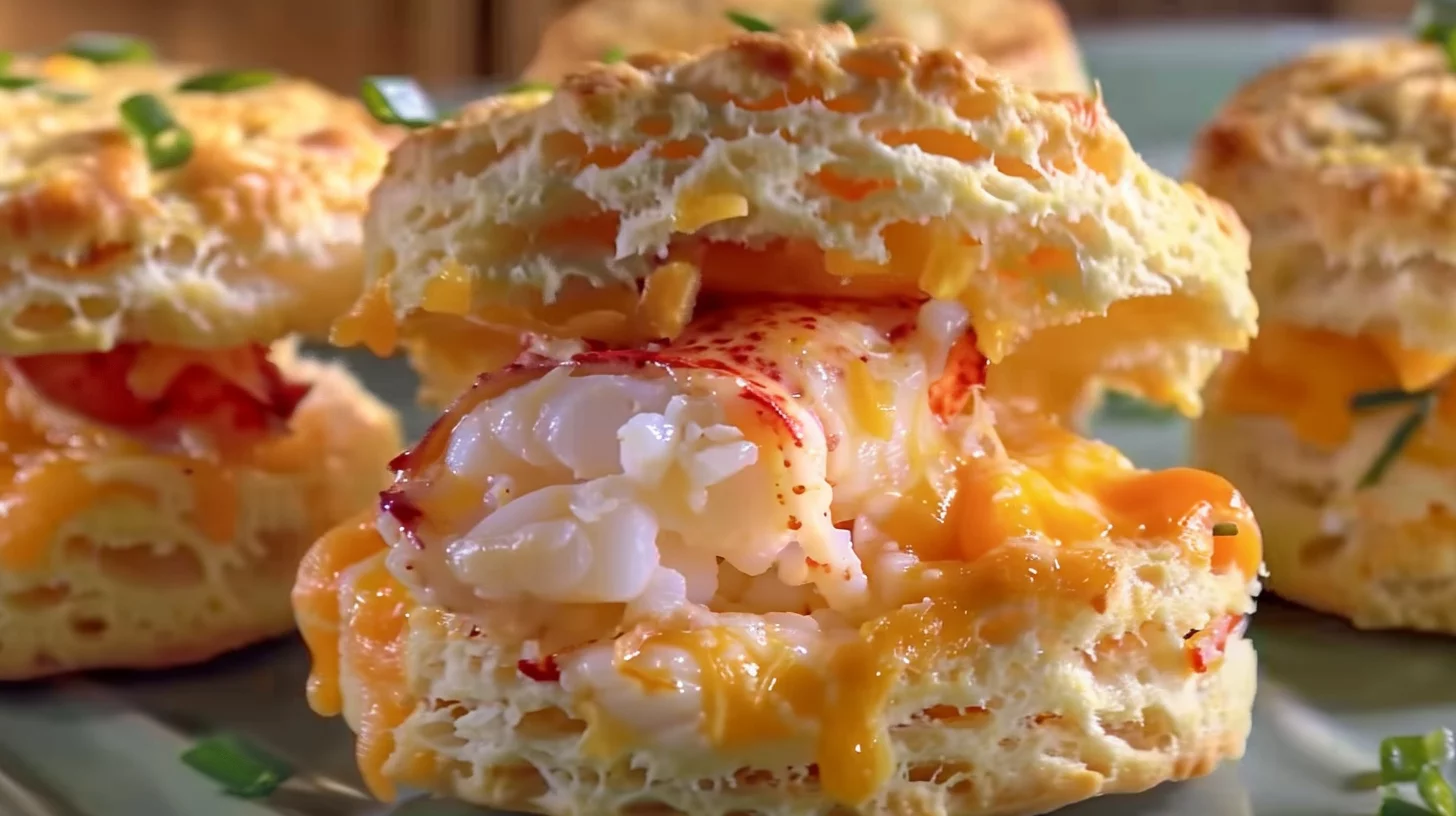 Lobster-stuffed Cheddar Biscuit Sliders