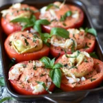 Lobster Tail and Crab Tortellini Stuffed Tomatoes