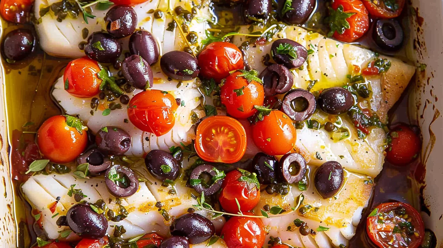 Mediterranean Baked Cod 25 Minutes