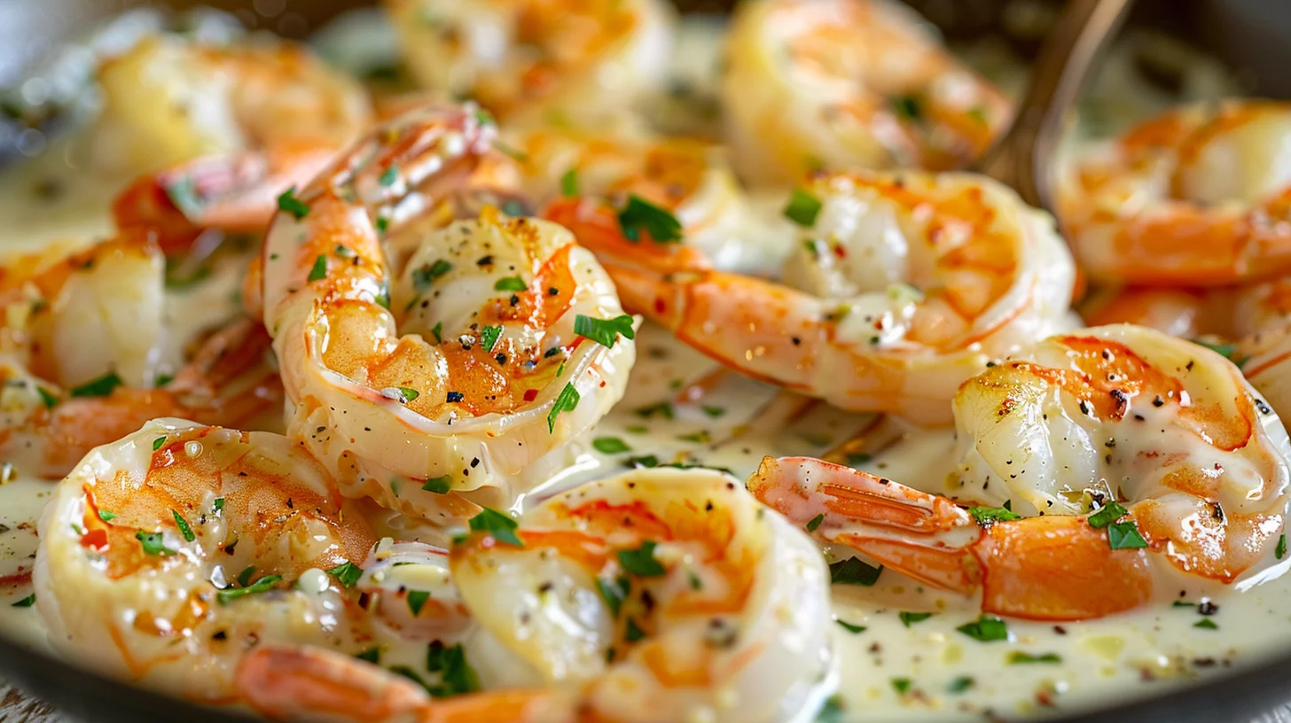 One Pan Healthy and Easy Creamy Garlic Shrimp