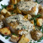Rosemary Cream Sauce Cod and Potatoes