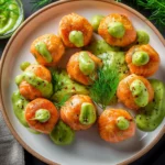 Salmon Balls With Creamy Avocado Sauce