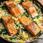 Seared Salmon With Lemon and Orzo