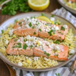 Seared Salmon With Lemon Orzo