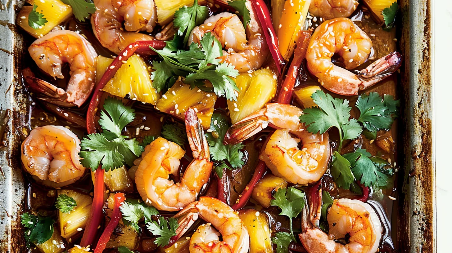 Sheet Pan Shrimp With Pineapple and Peppers