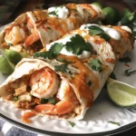 Shrimp and Crab Stuffed Fajita Wraps Baked