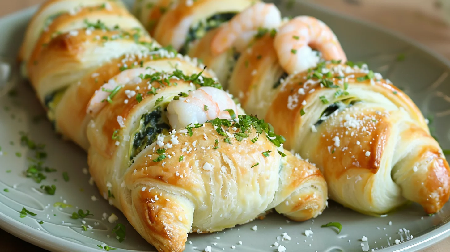 Shrimp and Spinach Artichoke Stuffed Crescent Bombs
