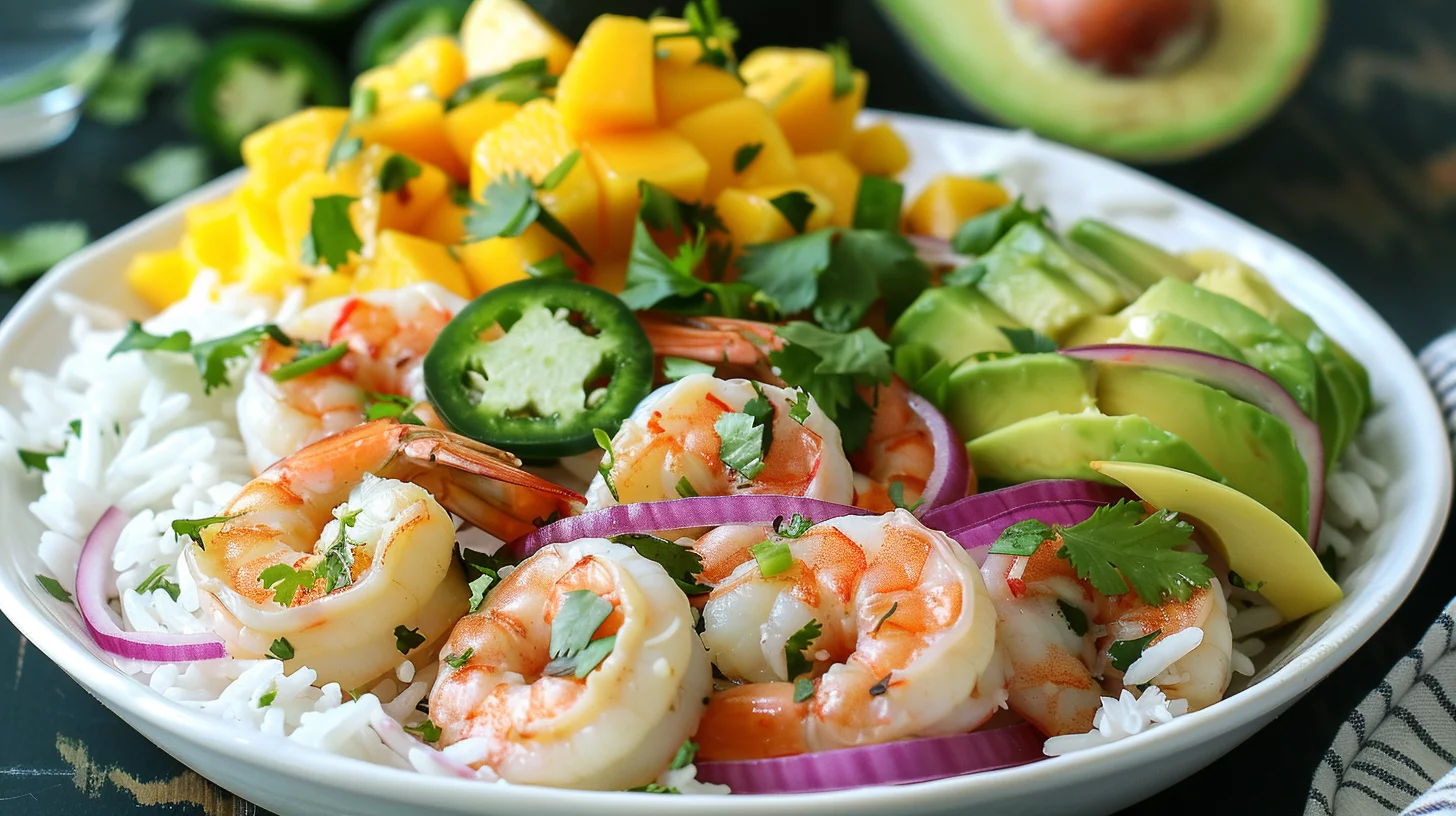 Shrimp Avocado Mango Bowls