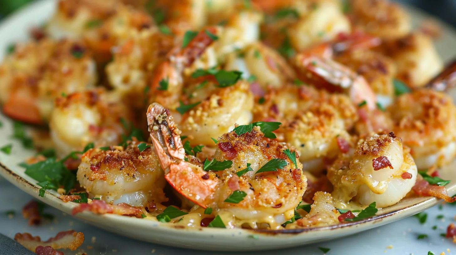Shrimp Mac Bombs With Crispy Bacon Crust