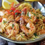 Shrimp Orzo In Lemon Garlic Sauce