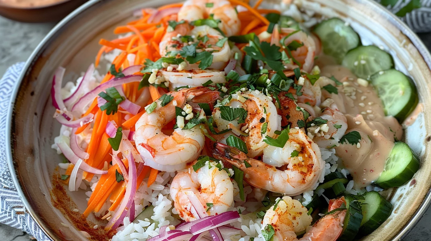 Shrimp Rice Bowls With Spicy Mayo