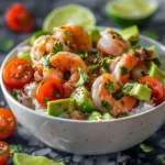 Spicy Shrimp and Avocado Rice Bowl