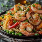 Stir-fried Noodles With Shrimp and Peas