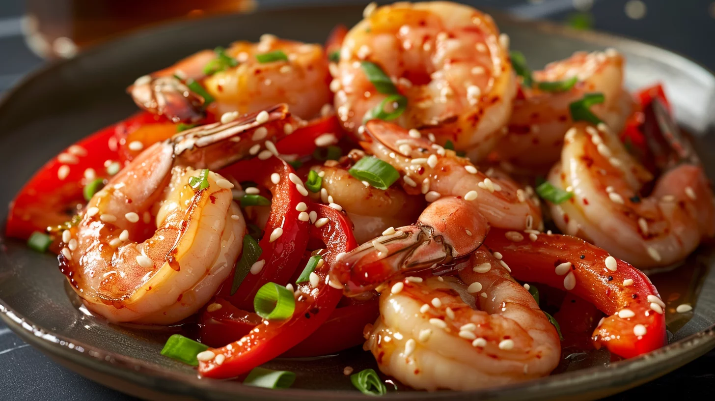 Sweet and Spicy Gochujang Shrimp Skillet