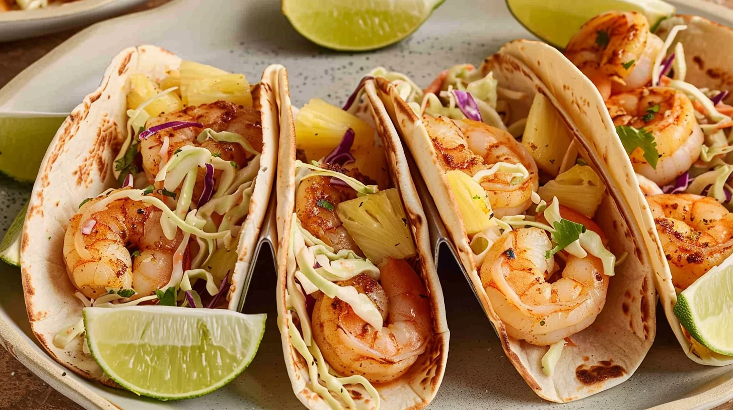 Tajín Shrimp Tacos With Cabbage Slaw