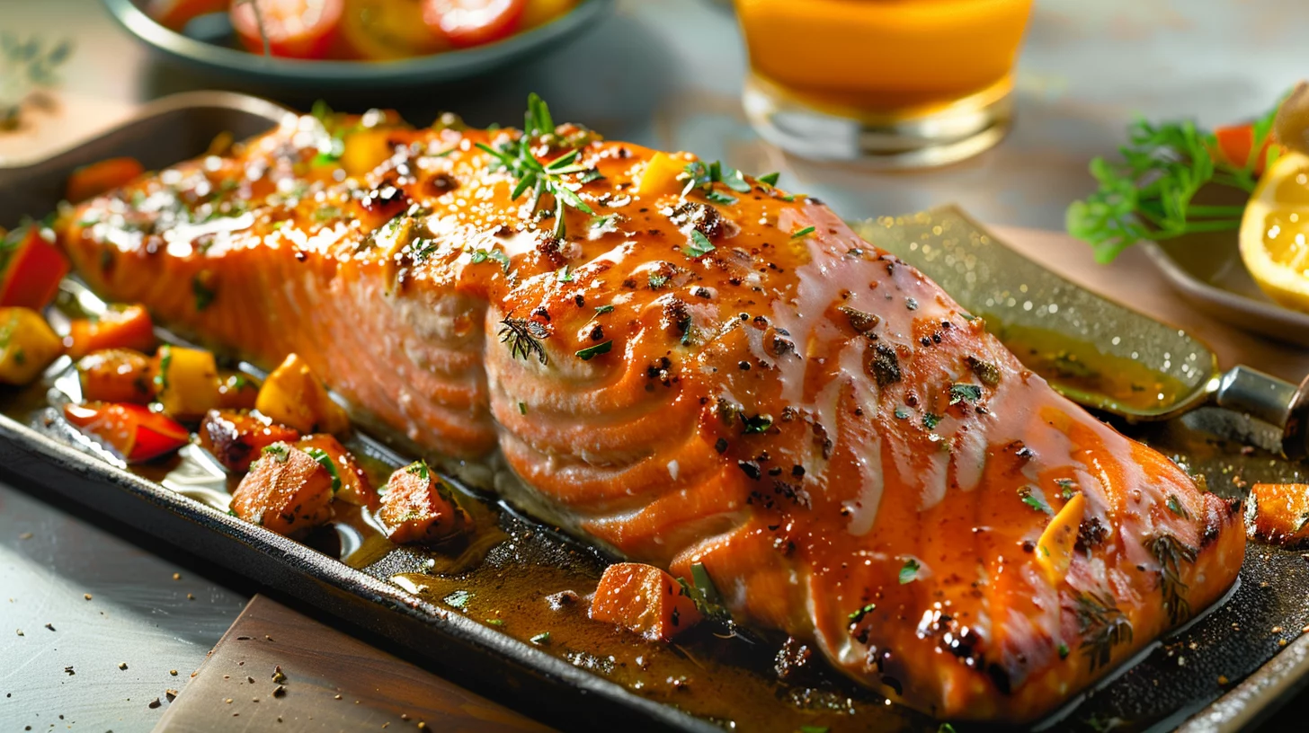 Texas Roadhouse Style Baked Salmon with Sweet and Savory Glaze