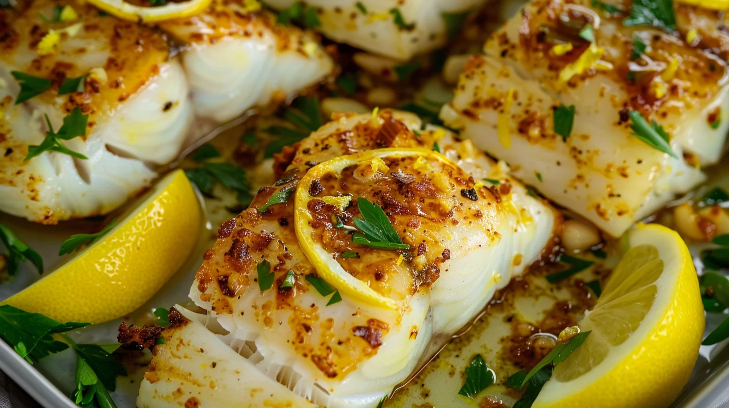 Toasted Garlic Lemon Butter Chilean Sea Bass