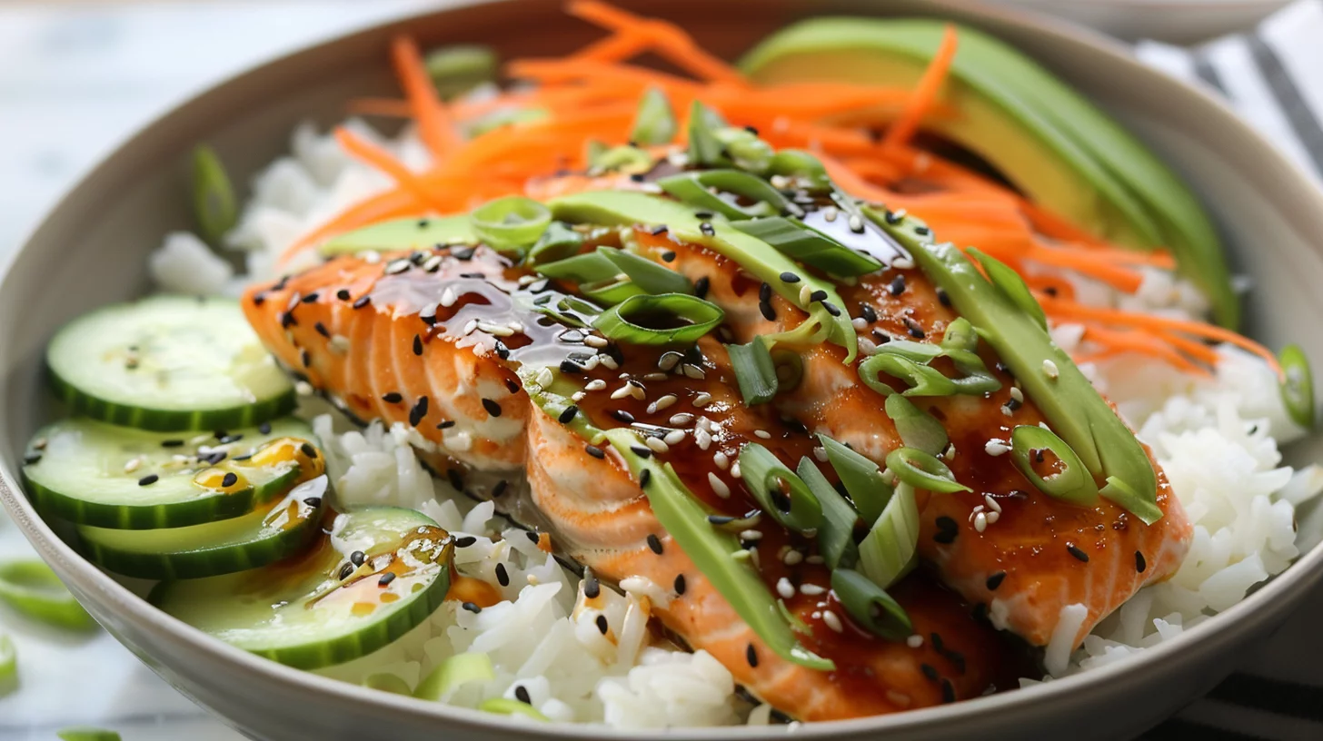 15 Minute Sesame Ginger Salmon Bowls