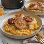 Brown Butter Scallops With Pumpkin Risotto