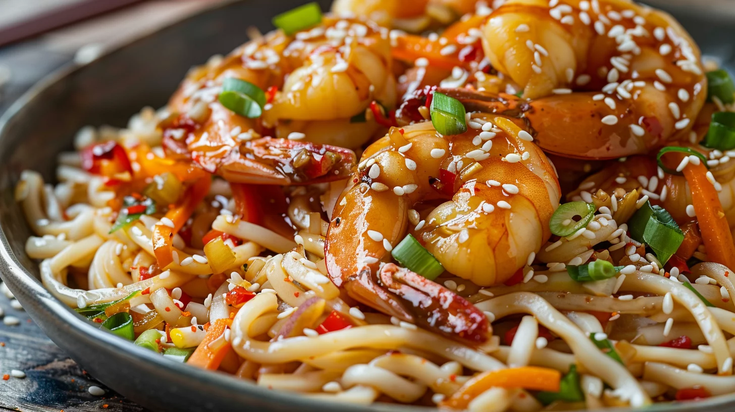 Chili Garlic Prawn Udon Stir Fry