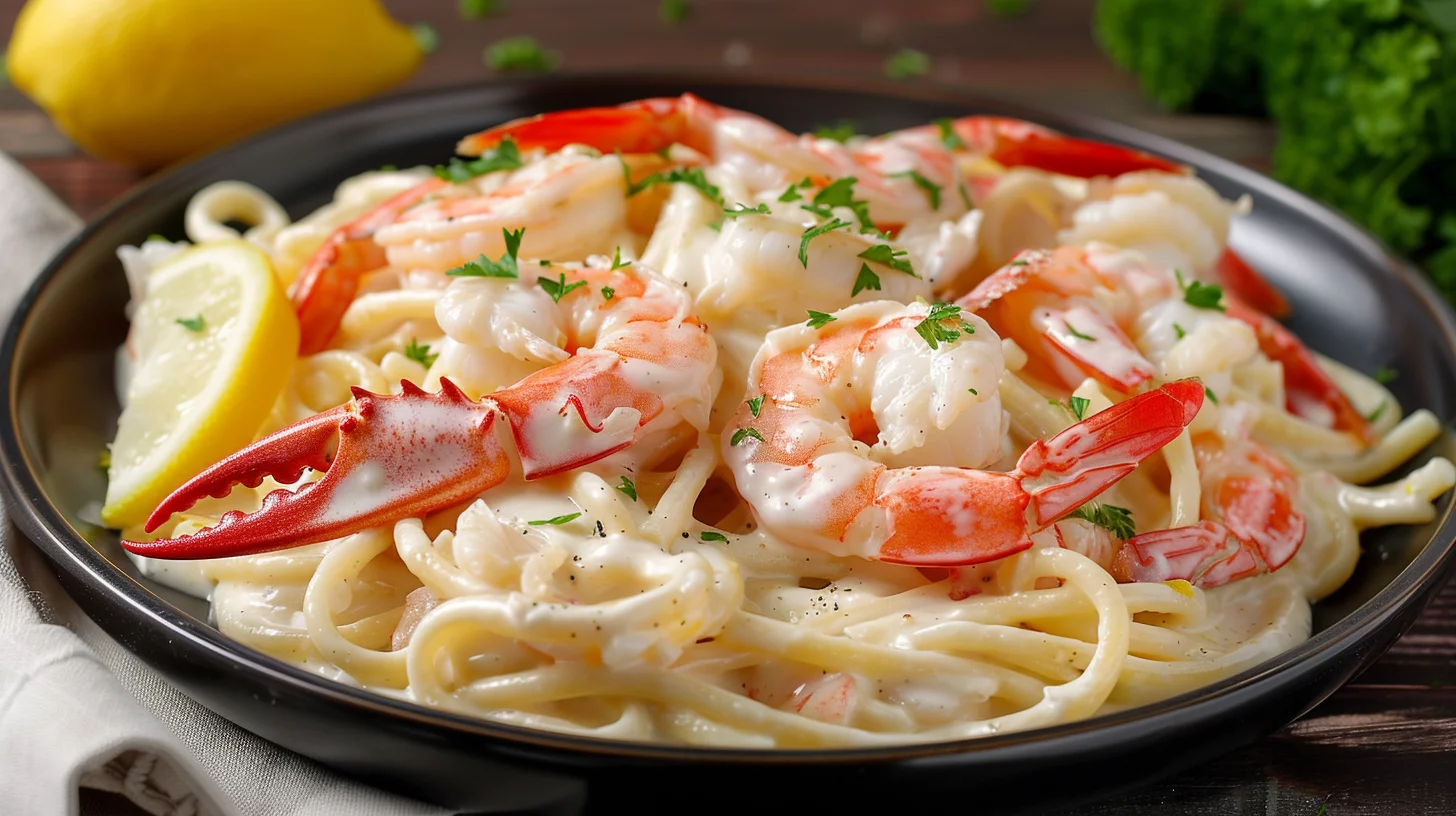 Crab and Shrimp Fettuccine Alfredo