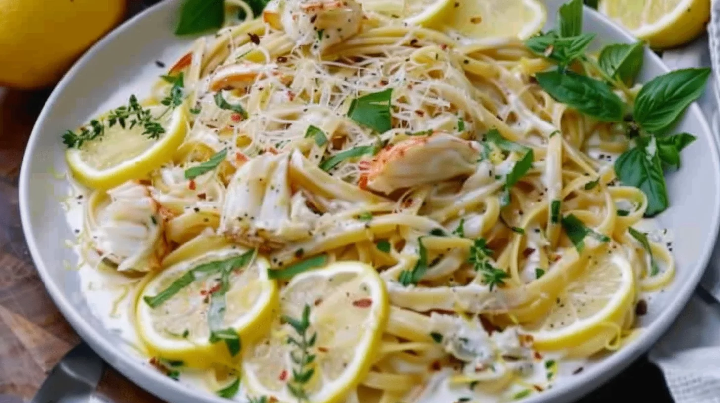 Crab Linguine With Lemon Cream