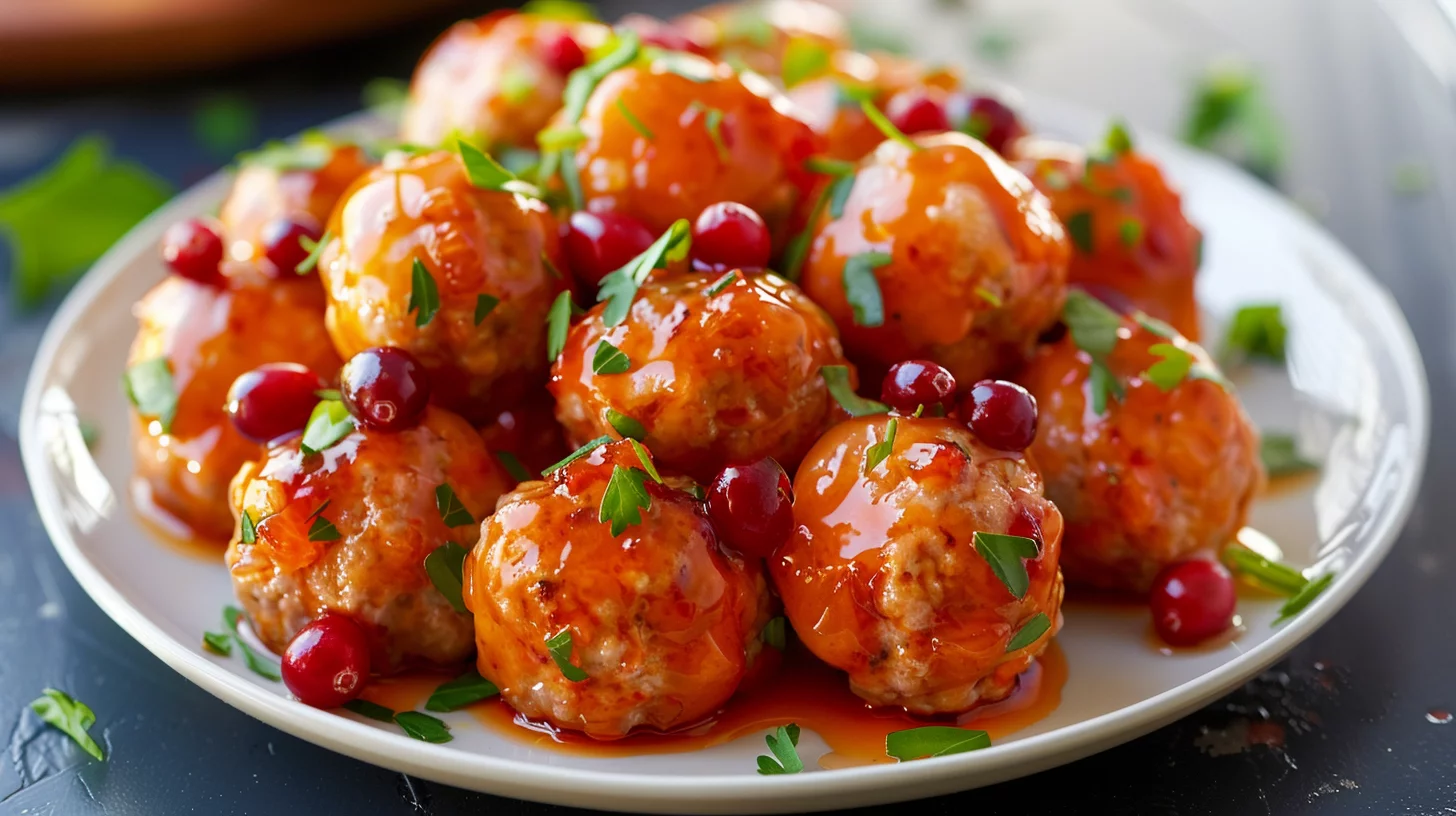 Cranberry Orange Shrimp Meatballs
