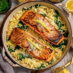 Creamy Lemon Salmon Orzo