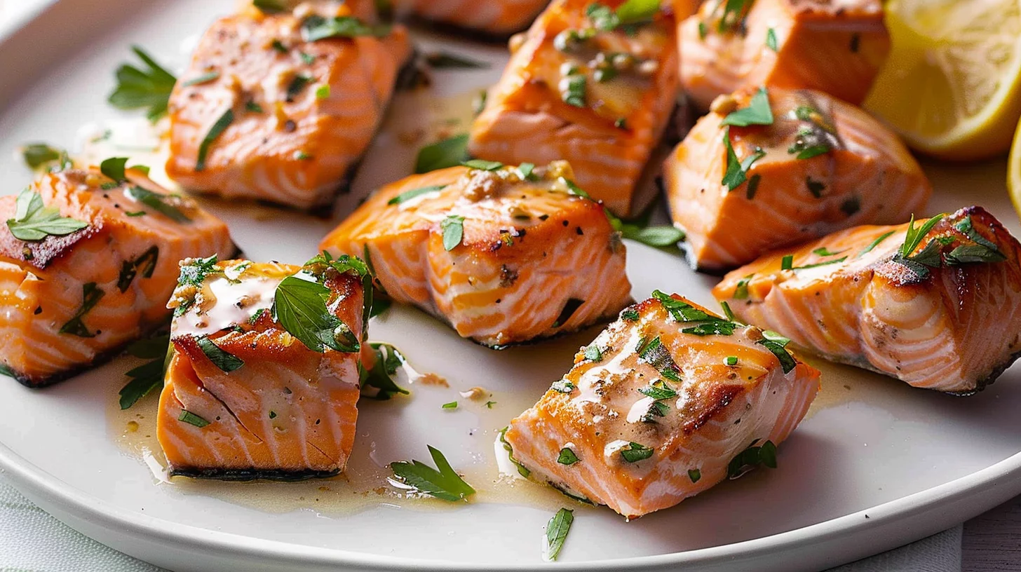 Garlic Butter Salmon Bites
