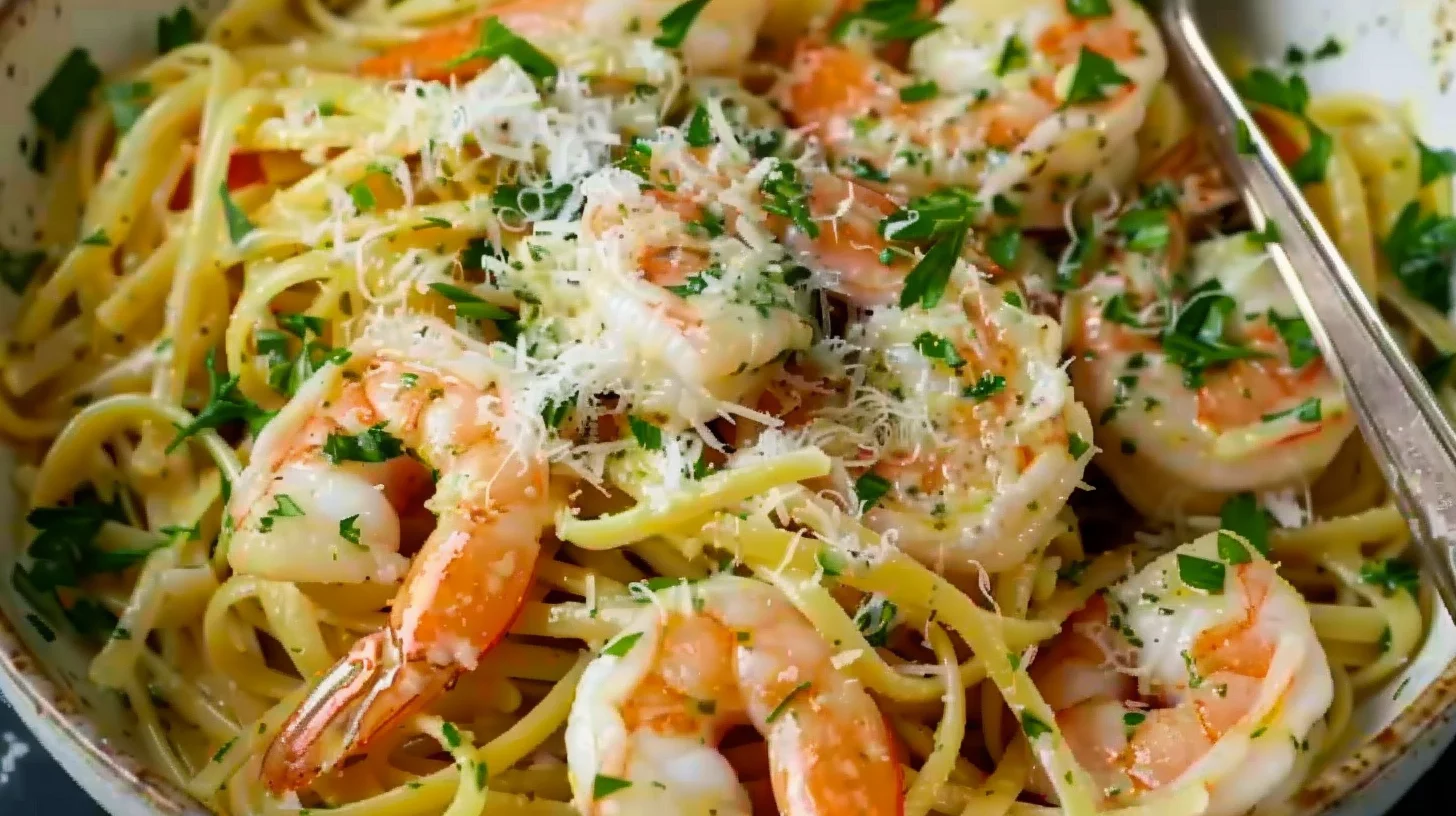 Garlic Butter Shrimp Linguine