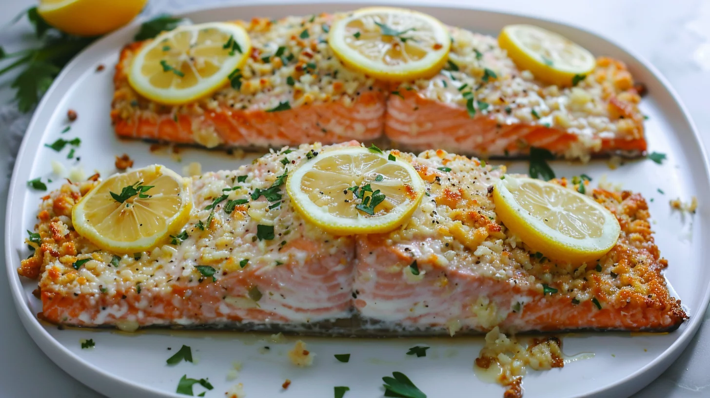 Garlic Parmesan Baked Salmon