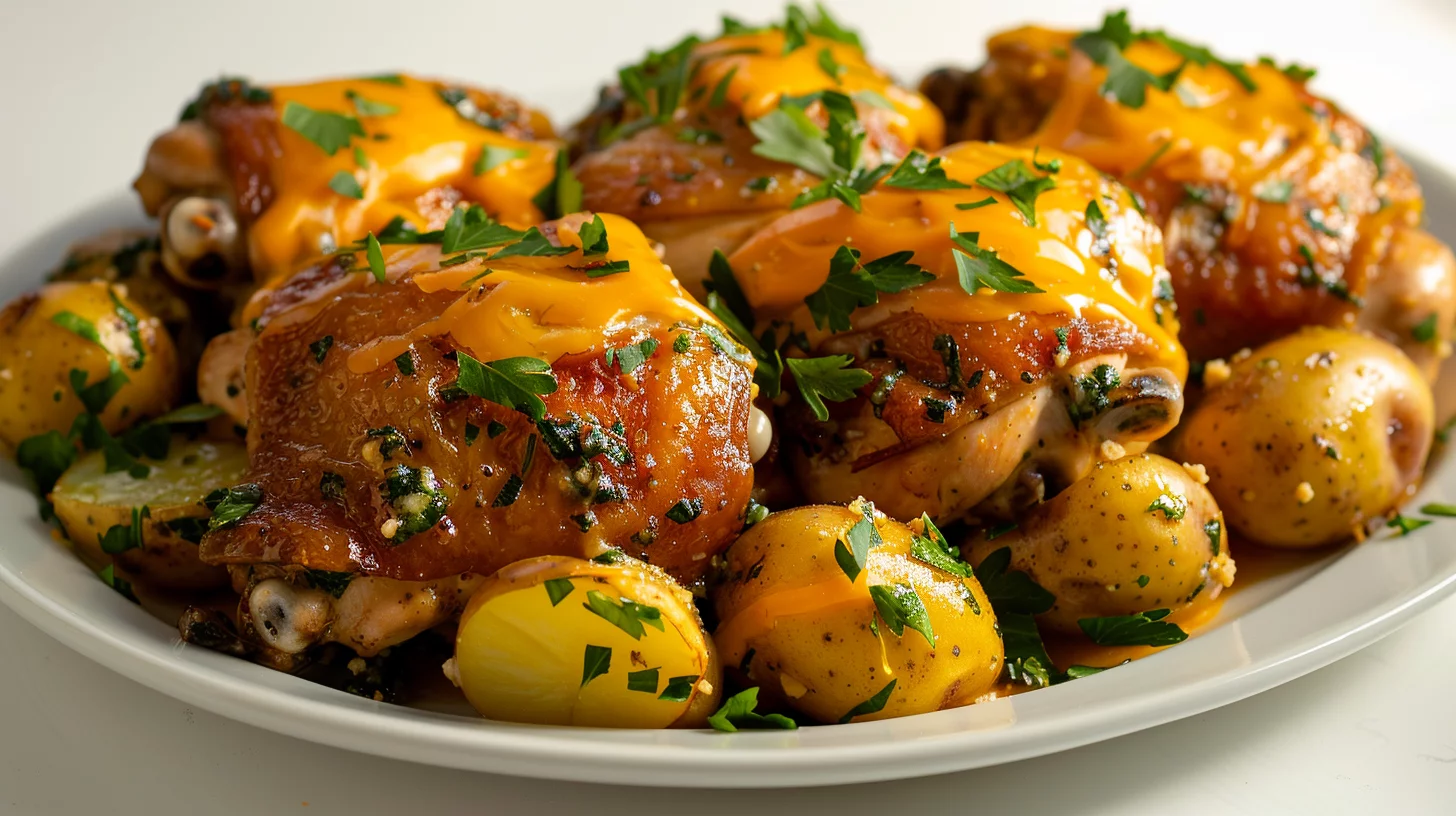 Garlic Parmesan Crockpot Chicken and Potatoes