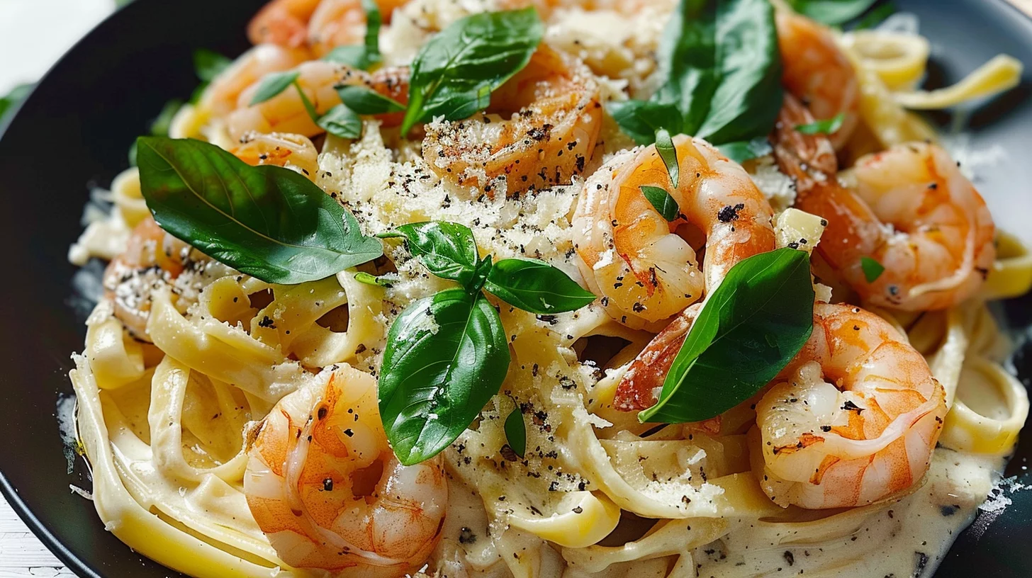 Garlic Shrimp Fettuccine Alfredo