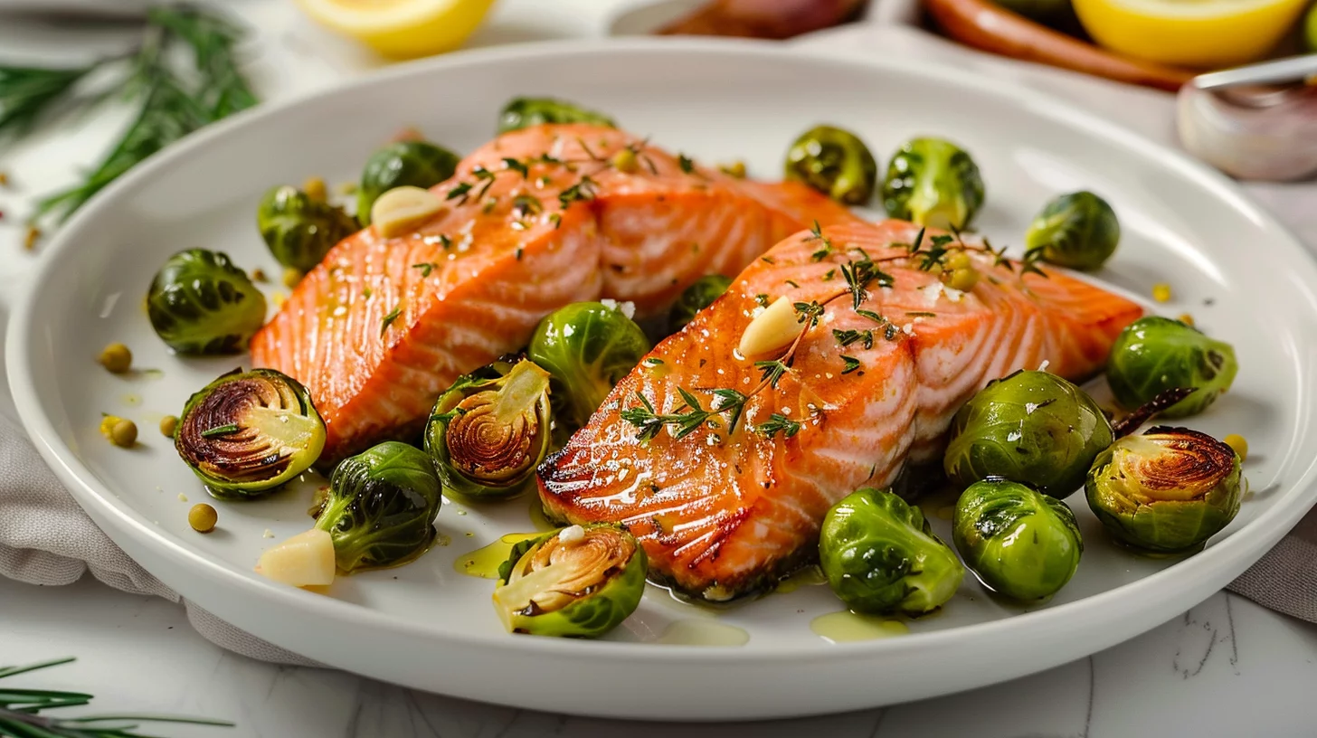Herb Roasted Salmon With Brussels Sprouts