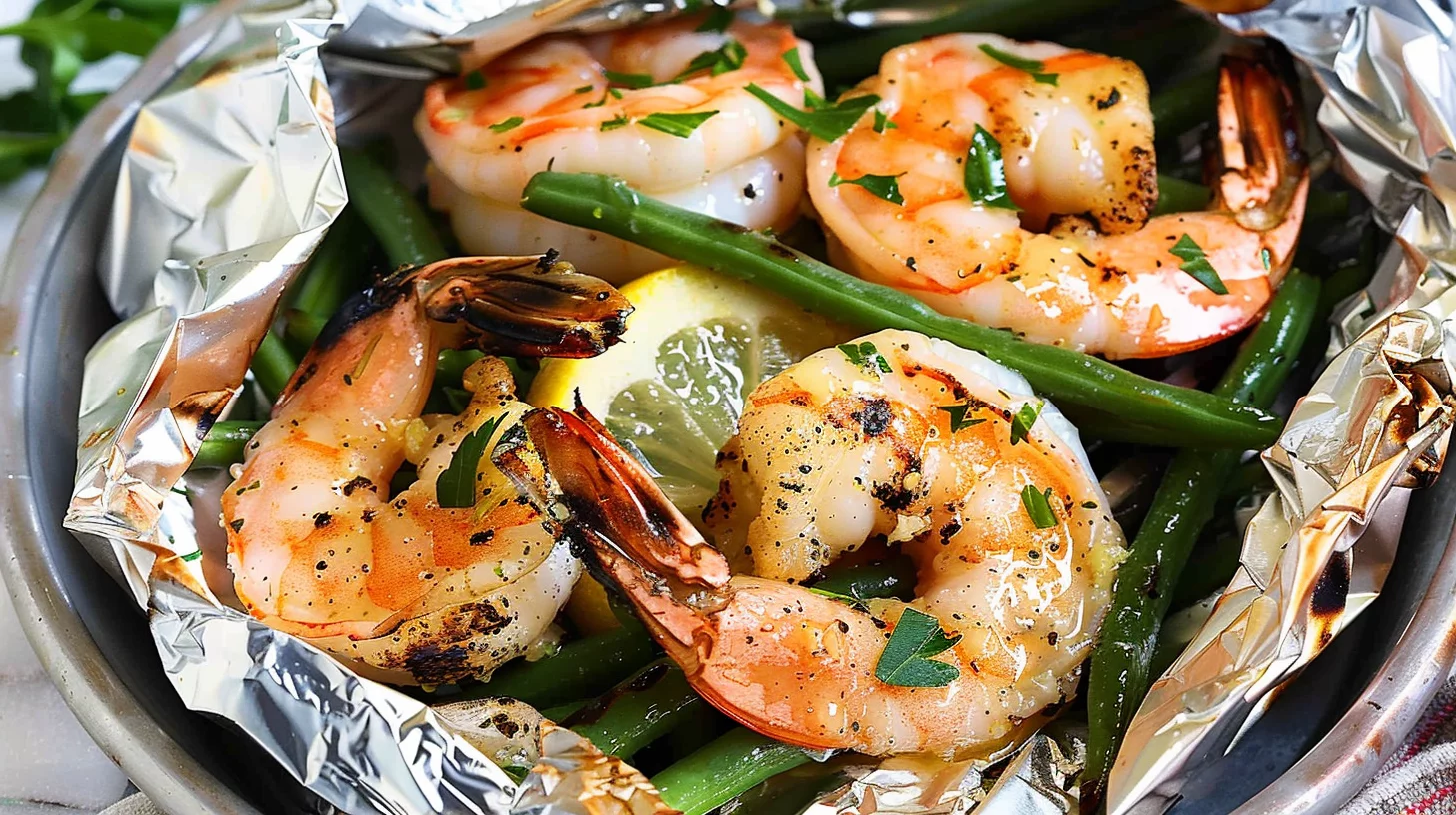 Lemon Garlic Butter Shrimp Foil Packets