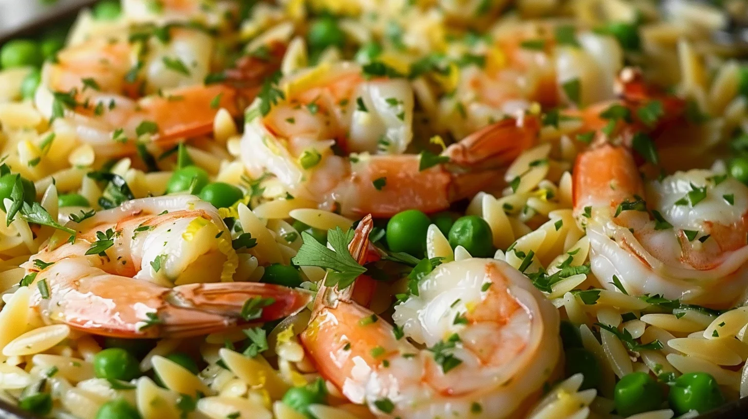 Lemon Garlic Shrimp Orzo Pasta