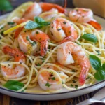 Lemon Garlic Shrimp Spaghetti