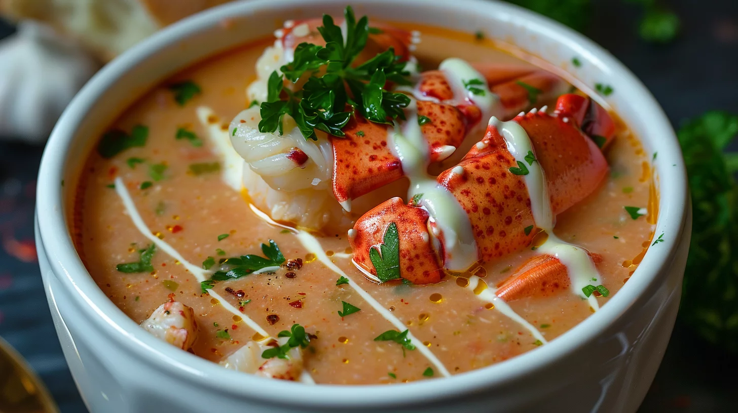 Lobster Bisque With Garlic Butter