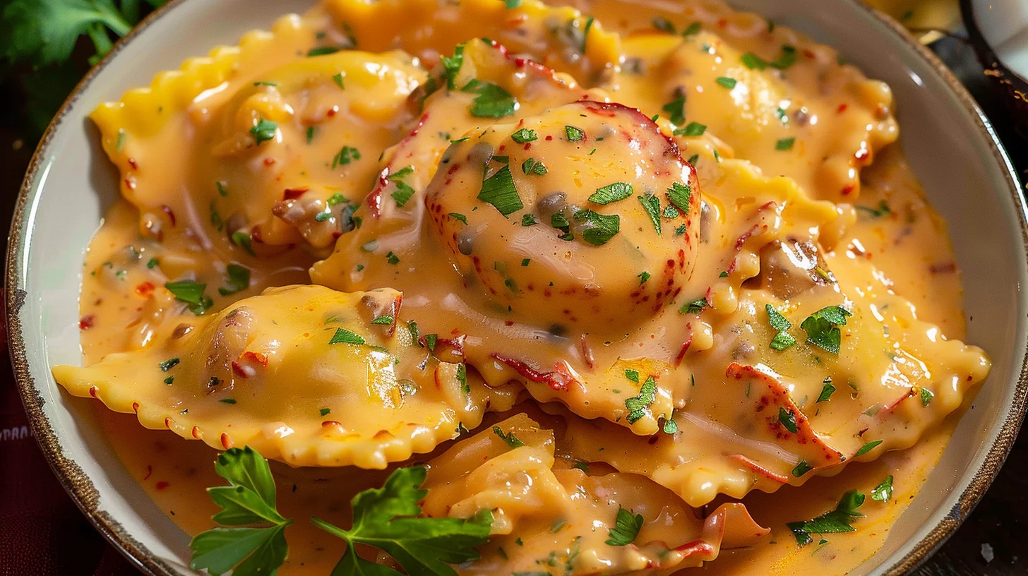 Lobster Ravioli With Cream Sauce