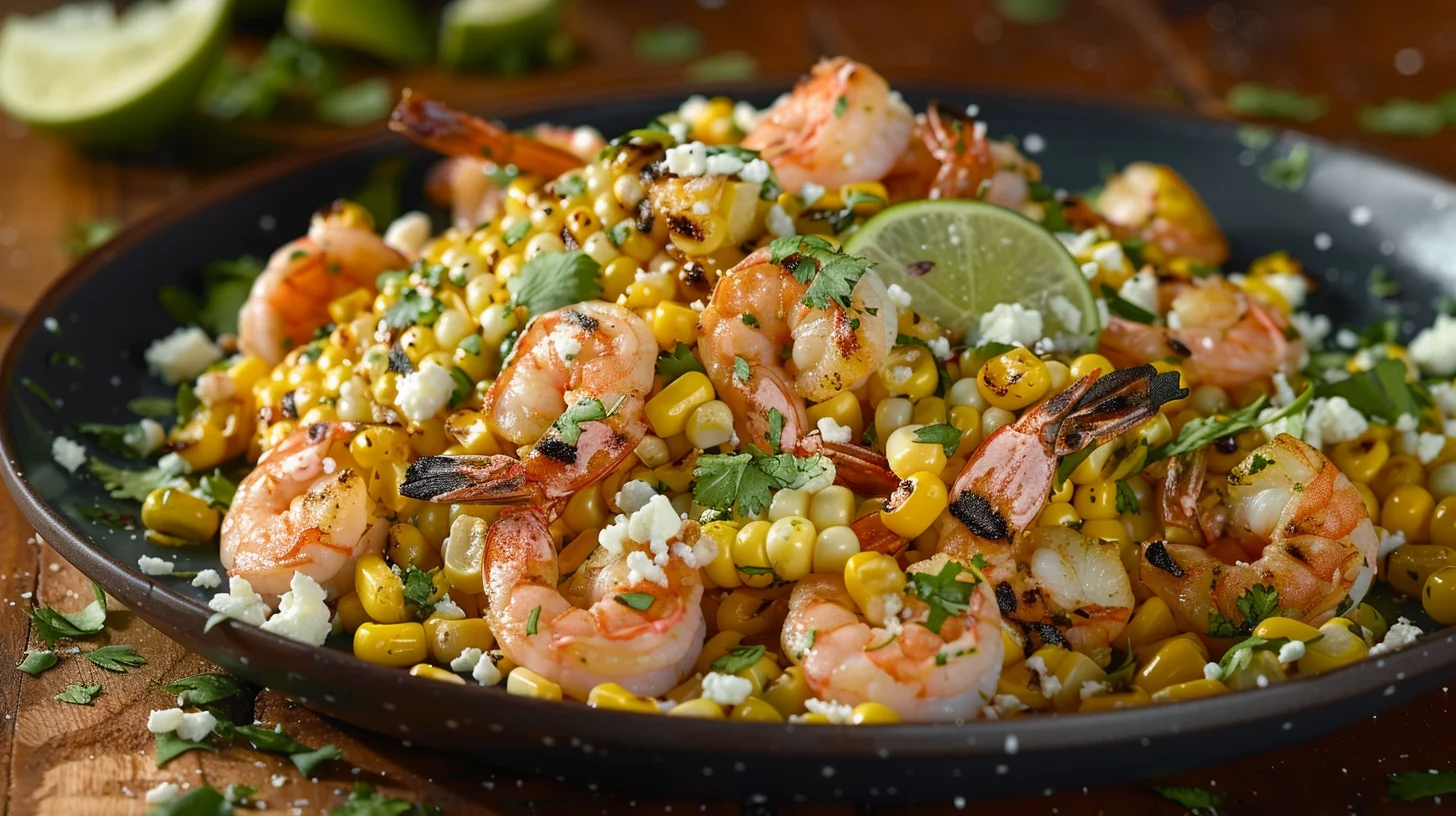 Mexican Street Corn and Shrimps
