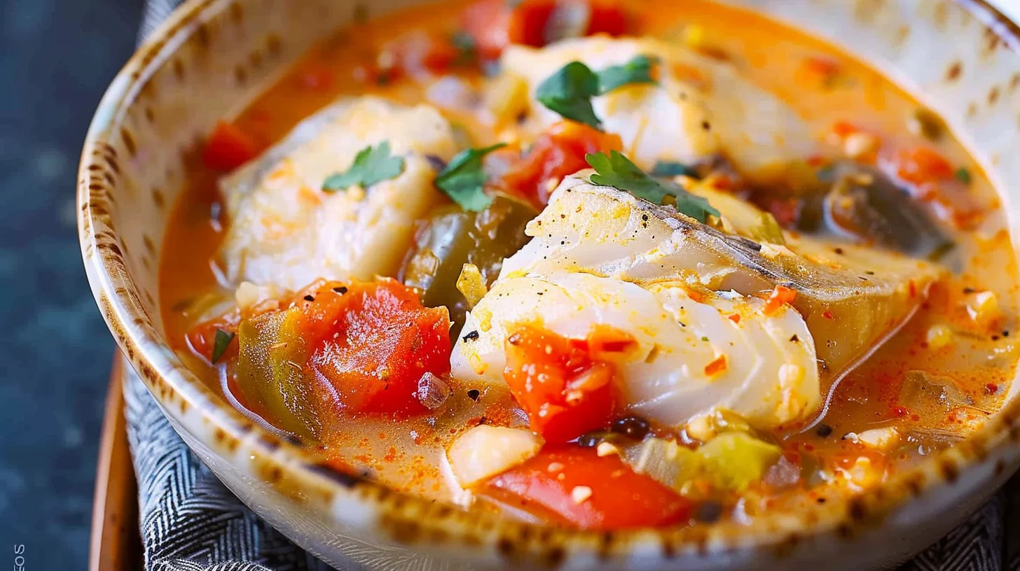 Moqueca Brazilian Fish Stew with Coconut and Tomatoes