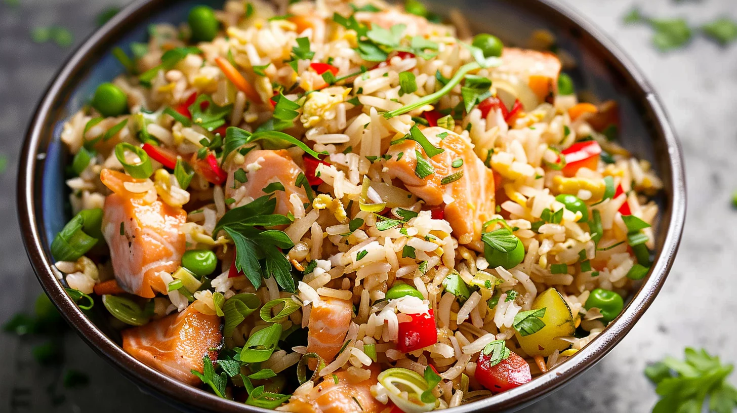 Quick and Easy Salmon Fried Rice