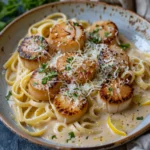 Scallop Pasta With Lemon Cream Sauce
