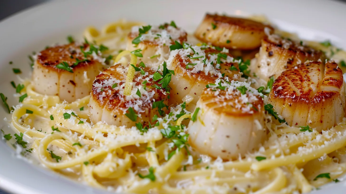 Scallop Pasta With Lemon Cream Sauce