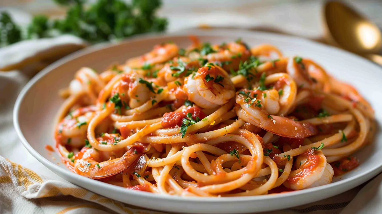 Seafood Spaghetti with Marinara Sauce